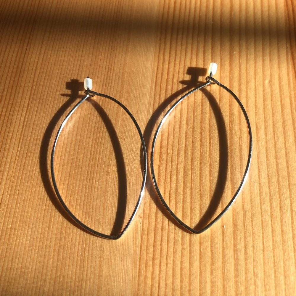 Silver Leaf Hoops